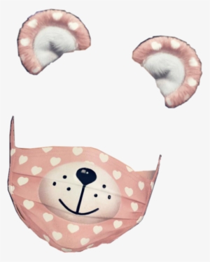 Teddybear Snapchat Filter Pastel Pink Hearts Stickersfr - Snapchat Bear Filter Transparent