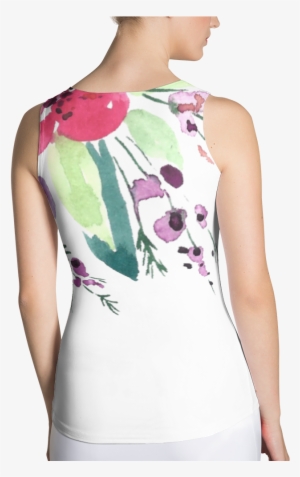 Watercolor Floral Sublimation Cut & Sew Tank Top - Girl