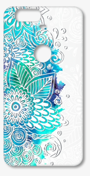 Blue Watercolor Flowers White Background - Pattern Simple Background Png