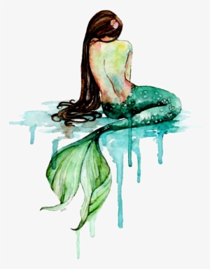 Black And White Drawing Mermaid Watercolor - Watercolor Mermaid