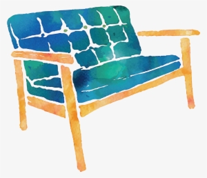 Outdoor Drawing Watercolor Jpg Transparent Download - Watercolor Sofa
