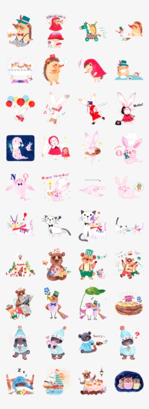 These Line Stamps Designed By Yukako Ohde Whichare - Line Friends Lovely Sticker