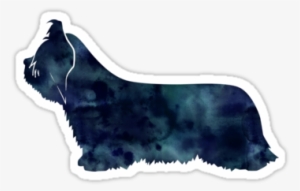 Skye Terrier Dog Black Watercolor Silhouette - Skye Terrier-schwarzeswatercolor-silhouette Grußkarte