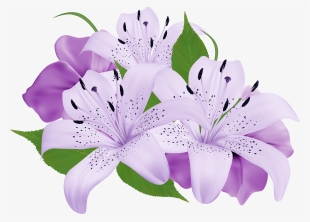 Purple Decorative Flowers Png Clipart - Purple Flower Clipart Png