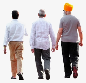 Cropped Three Men Walking - Group People Walking Png