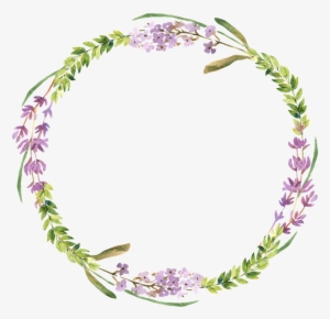 Water Color Wreath Png - Watercolor Lavender Wreath Png