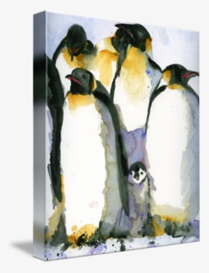 "just Chillin Watercolor Painting Of Penguins Art" - Pinguin Artistic