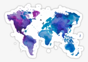 #6 Watercolor Map Of The World By Anastasiia Kucherenko - Watercolour World Map Background