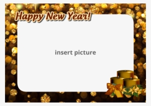 Download Free Printable Happy New Year Brown Png Frame - Gold Sparkles 17" Laptop Sleeve