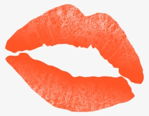 Kiss Clipart Orange - Orange Lip Print
