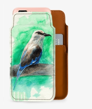 Dailyobjects Bird Watercolor Real Leather Wallet Case - Housse De Coussin Taie D'oreiller -coton Et Lin-45*45cm-motif