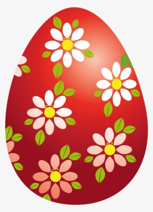 Vector Black And White Library Easter Flowers Clipart - Easter Eggs Clipart Red