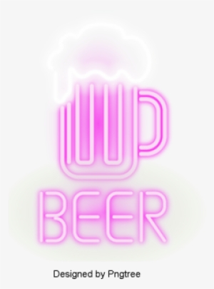 Colorful Neon Fluorescent Pattern Icon, Beer, Drinks, - Graphic Design