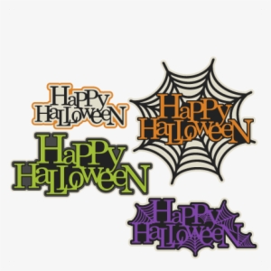 Happy Halloween Title Set Svg Scrapbook Cut File Cute - Happy Halloween Svg Free