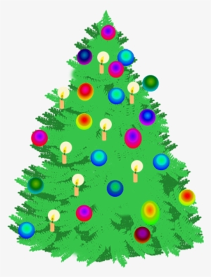 Christmas Tree Clipart Decorative - Christmas Treewith Lights Clip Art Png