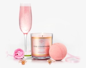 Candle & Bath Bomb Gift Set - Fragrant Jewels Pink Champagne