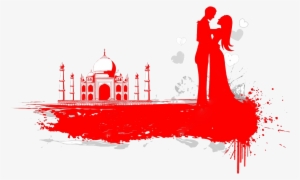 Love Png Background Image - Taj Mahal Image With Couple