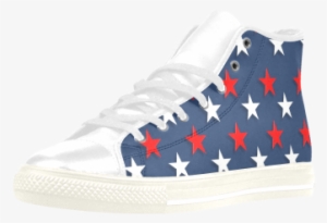 Navy Red White Stars Aquila High Top Microfiber Leather - Skate Shoe