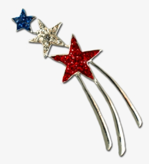 Patriotic Shooting Star Brooch/pin - Red White Blue Shooting Stars