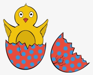 Clip Art Easter Bird Egg Hatch Broken Chick Eyes Wings