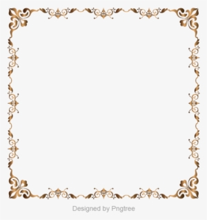 Gold Retro Decorative Border, Border, Golden Border,
