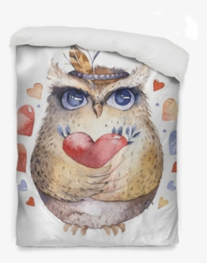 I Love You - Coruja Aquearela Floral