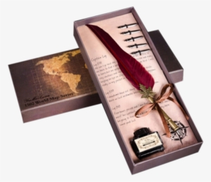 Creative Gifts Feather Pen 蘸 Pen Stationery Set 蘸水笔 - Pen