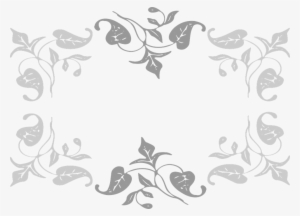 Grey Floral Border Png Transparent Image - Leaves Clip Art