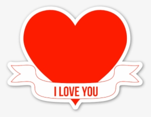 I Love You Sticker - Heart Banner I Love You