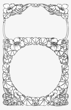 Floral Border Border Frame - Png Floral Round Frame Black And White