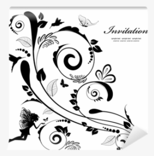 Vintage Floral Border For Your Design Wall Mural • - Design