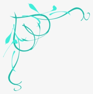 Teal - Pink Corner Border Png