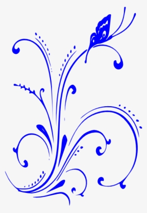 Blue Flower Clipart Blue Scroll - Royal Blue Wedding Border Png