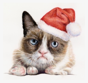 Bleed Area May Not Be Visible - Grumpy Cat As Santa