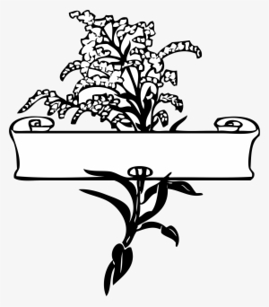 Floral Line Drawings - Scroll Clip Art
