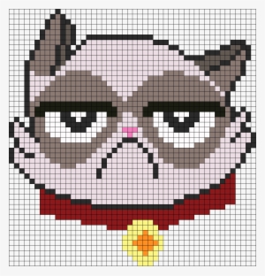Sourpuss Grumpy Cat Perler Bead Pattern / Bead Sprite - Minecraft Pixel Art Grumpy Cat
