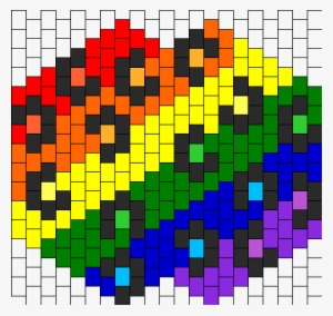 Rainbow Leopard Print Mask Bead Pattern - Plur Kandi Mask Patterns