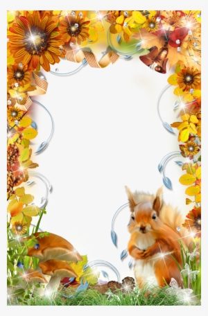 Autumn Photo Frame With Squirrel - Squirrel Frame