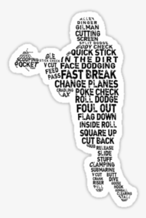 "lacrosse Player, Typographic Design" Stickers By Gamefacegear - Lacrosse Terminology Postcards (package Of 8)