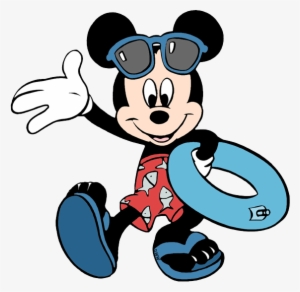 Disney Summertime Clip Art Galore Carrying Pool - Mickey Mouse Swimming Png