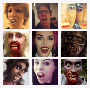 Transition Dentures, Monster Teeth, Vampfangs, Vampire - Collage