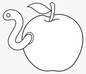 Jpg Library Download Worm In Coloring Page Free Clip - Apple With Worm Drawing