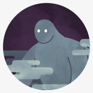 Looming Over The Island And Seas, A Giant Seems To - Cartoon