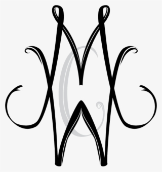 Or Wm Vintage Scanned From Antique Book - M & W Initial Tattoo