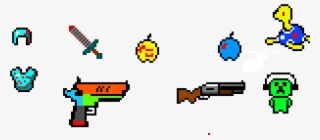Minecraft And Guns And Pokemon - Pixel Art