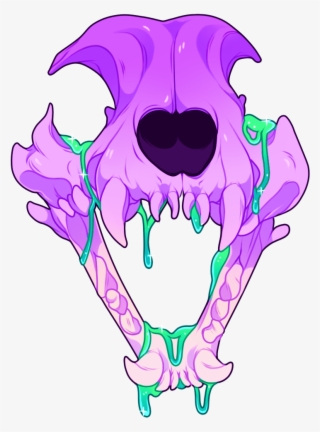 Gooey Cat Skull - Cat Skull Line Art