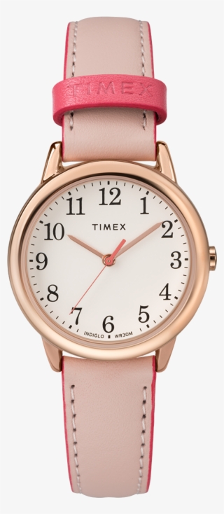 Easy Reader Color Pop 30mm Leather Strap Watch Rose - Timex Mens Easy Reader White Dial Tw2p75600 Watch