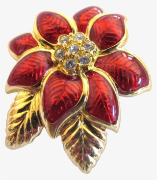 Monet Poinsettia Holiday Brooch - Brooch
