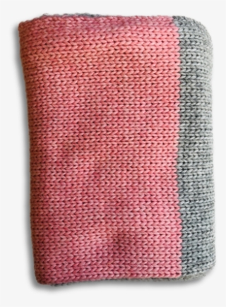 Grey & Pink Alpaca Knit Scarf - Wool