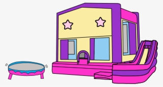 Jumping Girl Blonde, Window Girl Brunette, Bouncing - Drawing